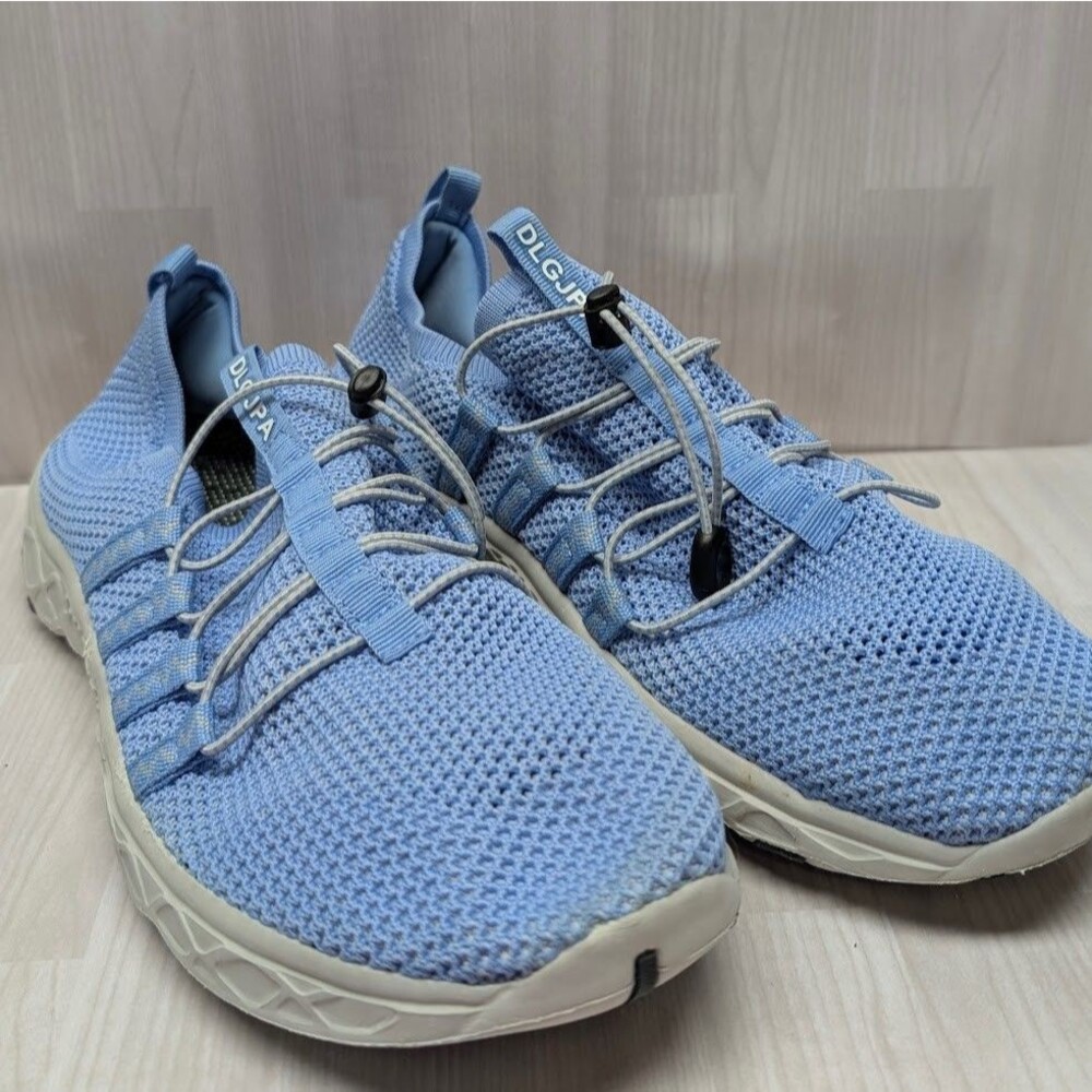 DLGJPA Men’s Lightweight Quick Dry Aqua Water Shoes Light Blue Size 12